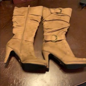 Faux suede boots